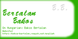 bertalan bakos business card
